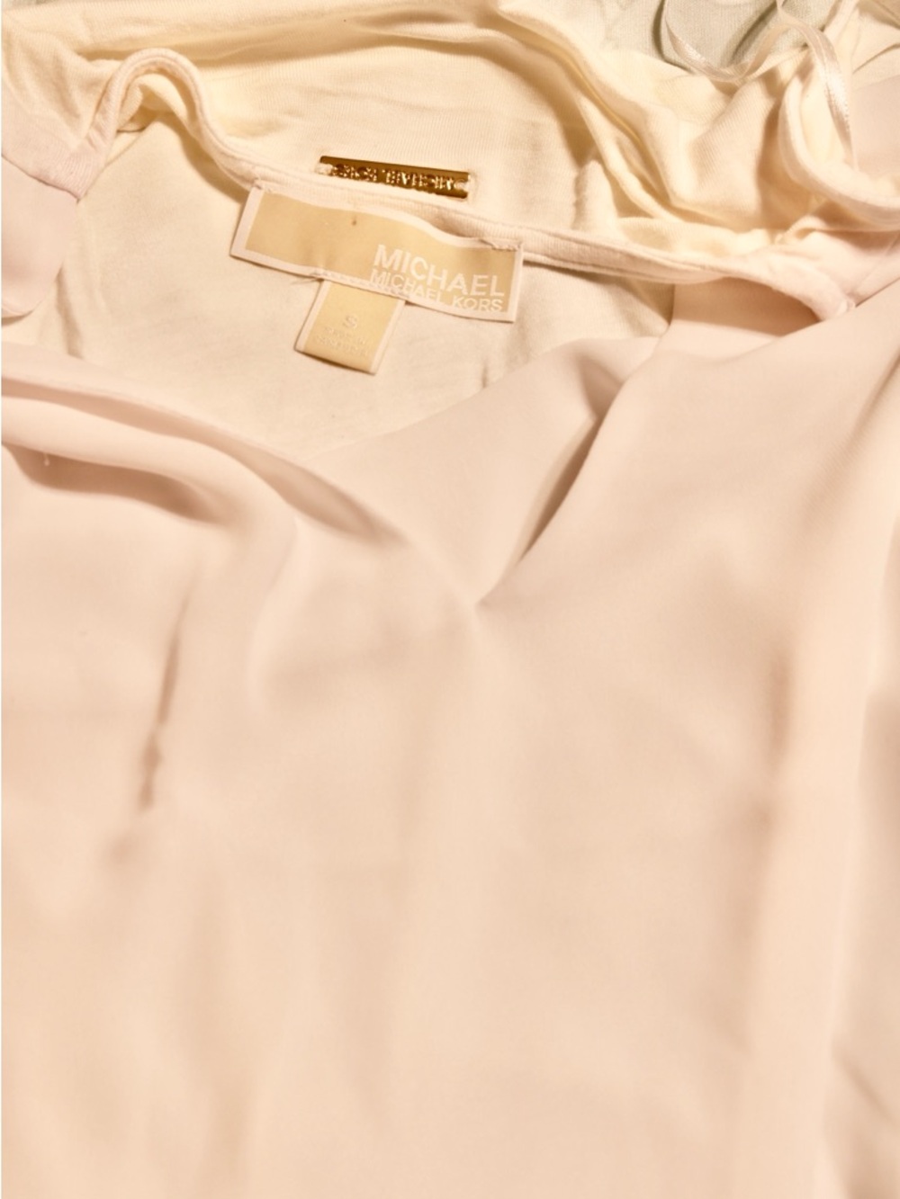 Michael Kors White V-Neck Sleeveless Layered Chiffon Camisole - Picture 2 of 2
